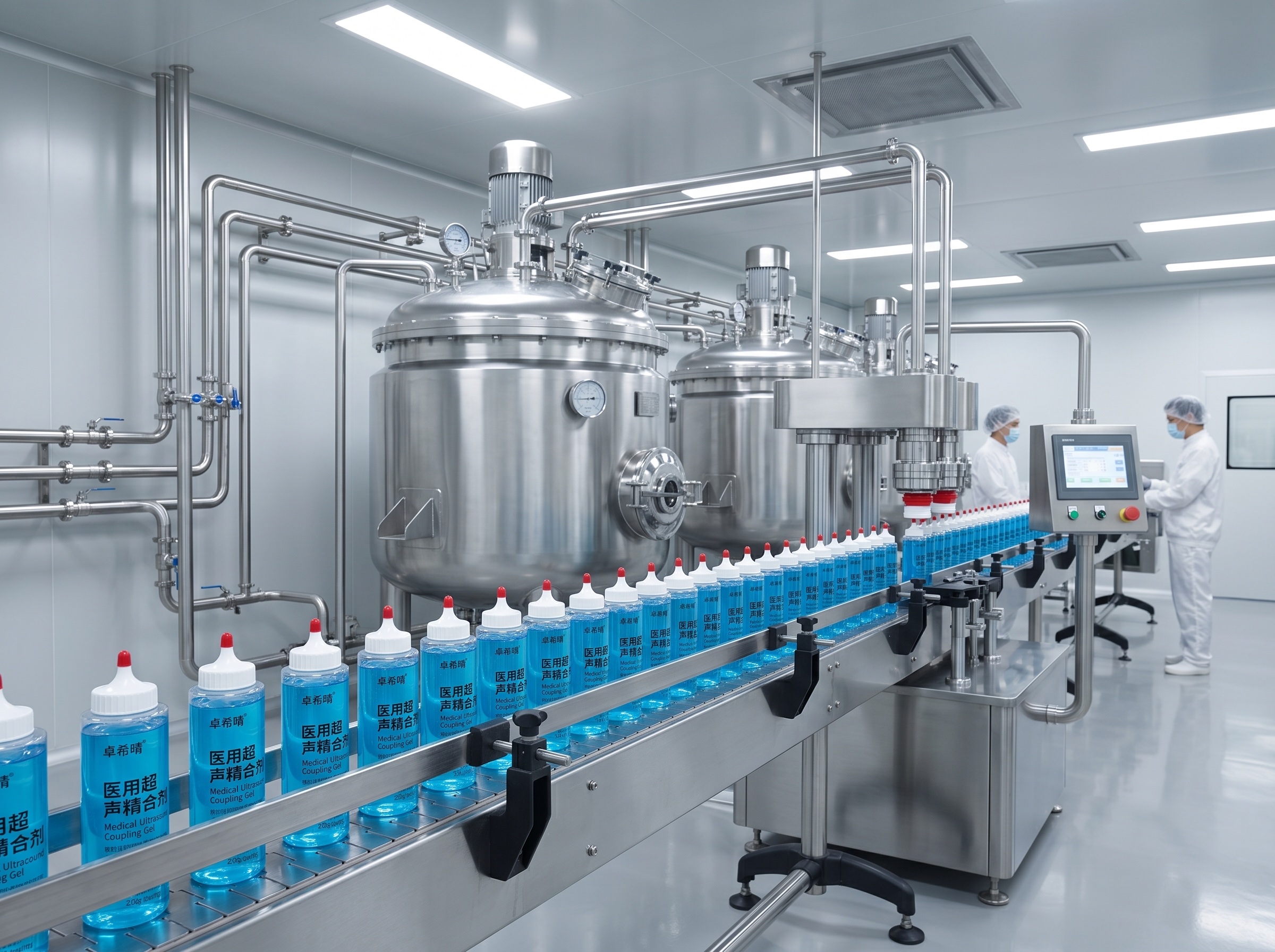 Medical ultrasound coupling gel production line